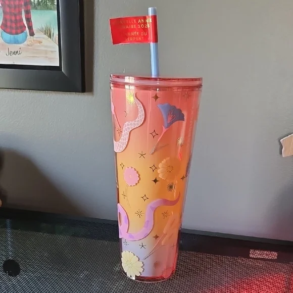 Starbucks 2025 Year Of The Snake Tumbler NO SNAKE STRAW TOPPER - Picture 1 of 4